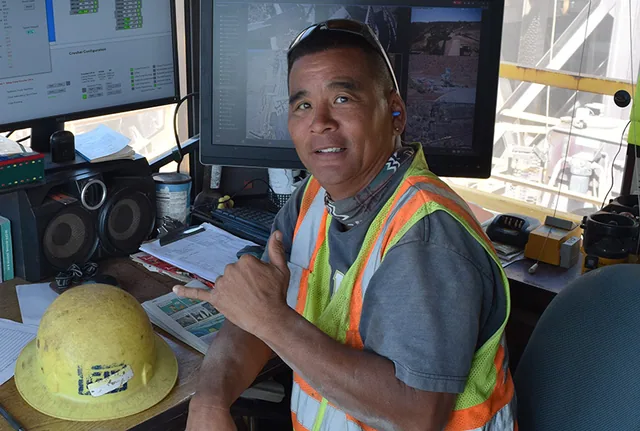 Grace Pacific team member at the plant controls