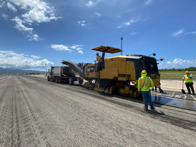 Runway milling equipment and crew